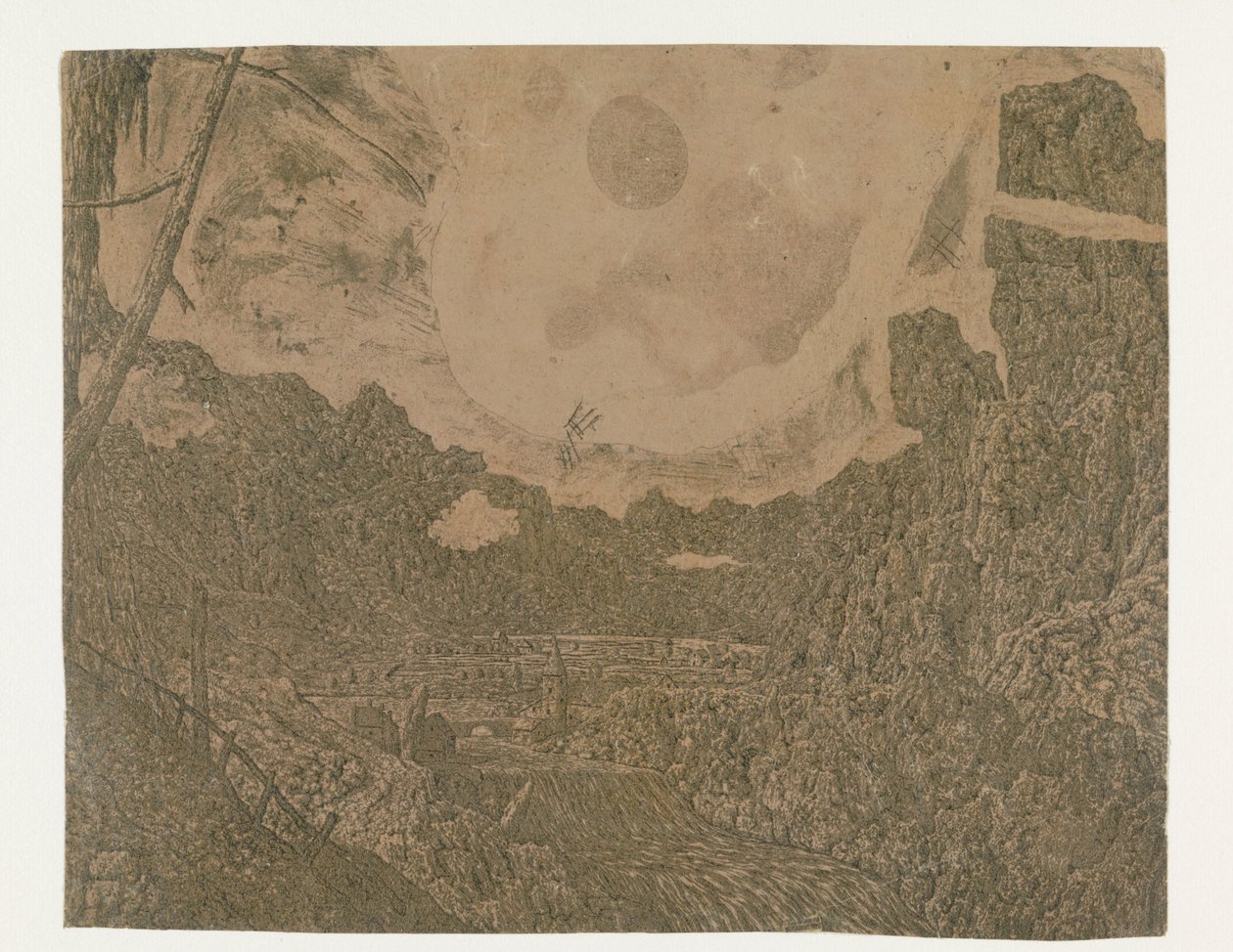 Landschaft mit Wasserfall, zweite Version von Hercules Segers