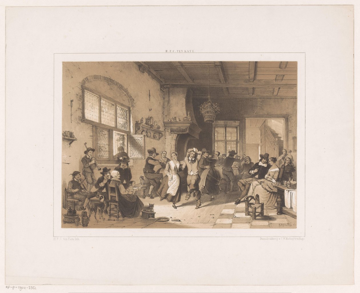 Tanzende Gesellschaft in einer Herberge von Herman Frederik Carel ten Kate