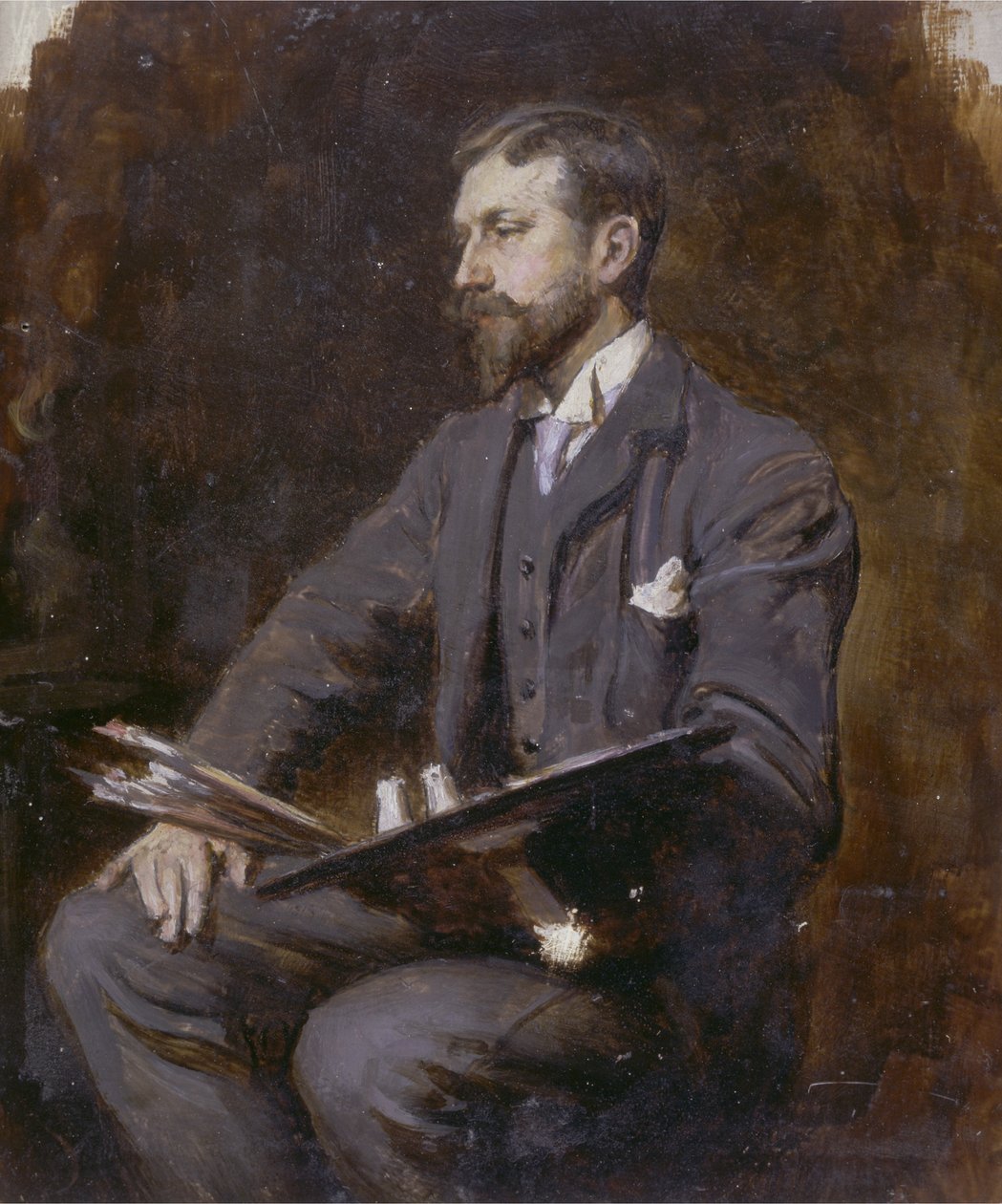 Mögliches Selbstporträt, ca. 1890-1900 von Herman Gustave Herkomer