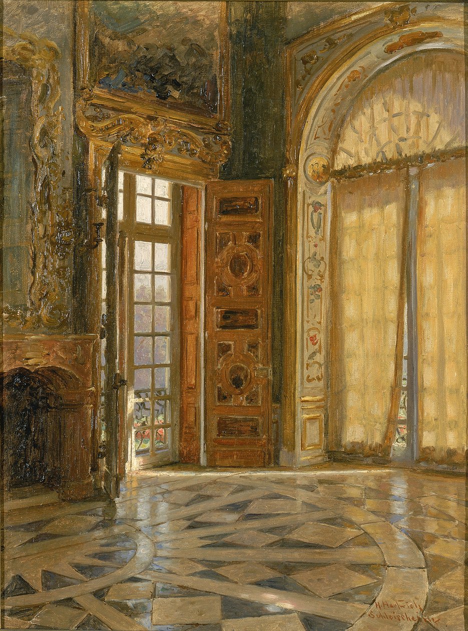Ecke des Vestibüls im Schloss Schleissheim, Prinzregent Luitpolds Palast, 1880 von Herman Hartwich