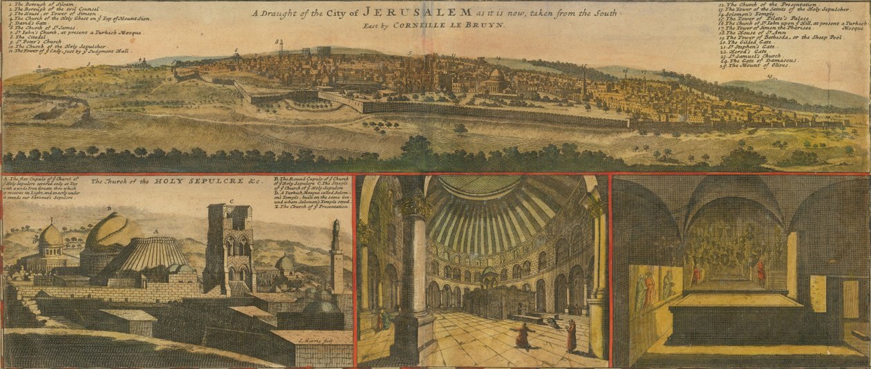 1730er Ansichten von Jerusalem, Kartendetail von Herman Moll von Herman Moll
