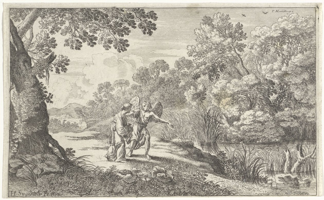 Hagar und der Engel von Herman van Swanevelt