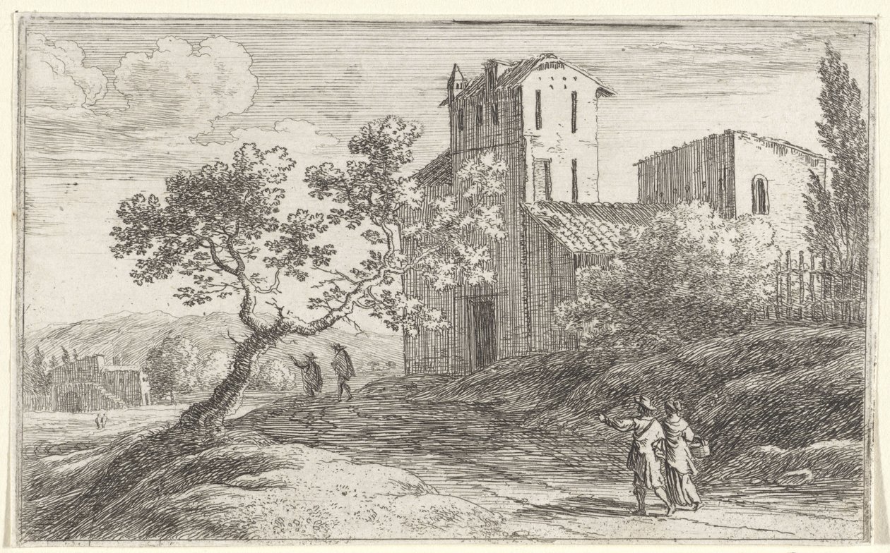 Landschaft mit einem krummen Baum von Herman van Swanevelt