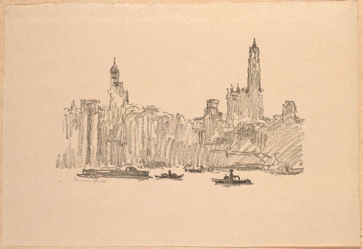 New York. Wolkenkratzer von Brooklyn aus von Hermann Struck