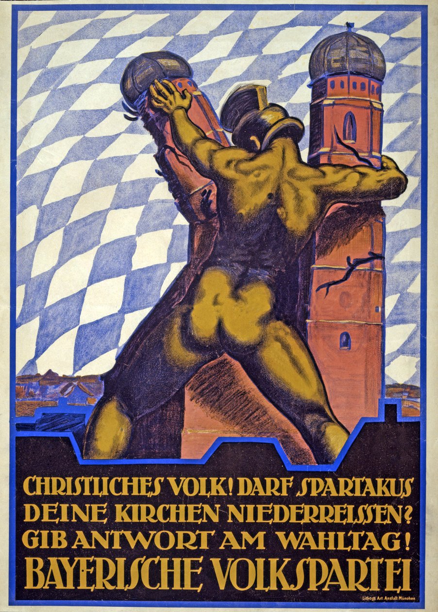 Wahlkampfplakat für die Bayerische Volkspartei von Hermann Keimel