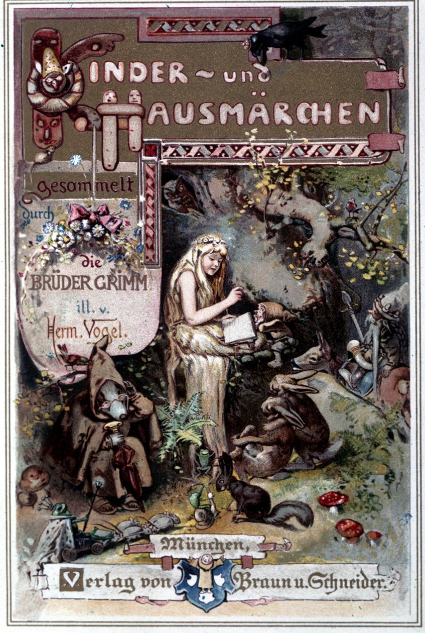 Kinder- und Hausmärchen 1812: Die Fabeln der Brüder Grimm. Umschlag von Hermann Vogel von 1894, der Schneewittchen darstellt. von Hermann Vogel