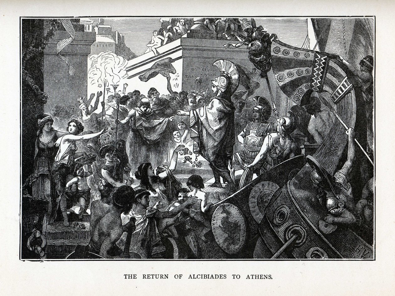 Die Rückkehr des Alkibiades nach Athen, 1882 von Hermann Vogel