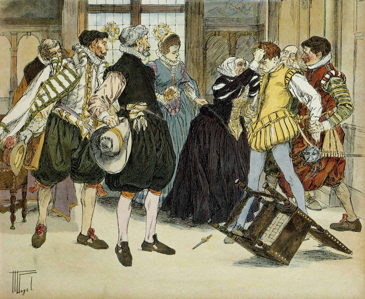 Der Angriff von Jean Châtel (1575-1594) am 27. Dezember 1594, der das Hotel von Gabrielle d