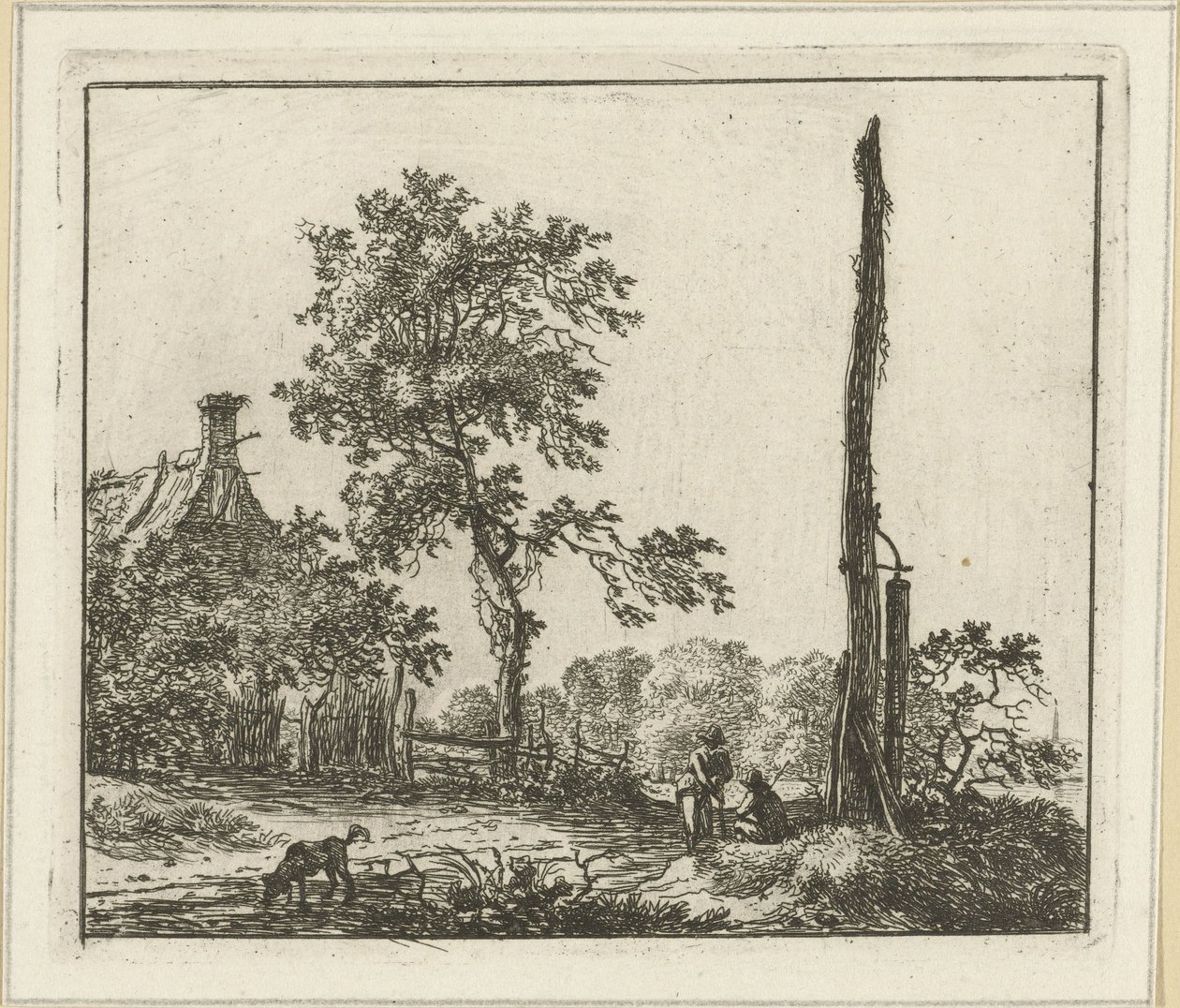 Landschaft mit hohem Pfahl von Hermanus Fock