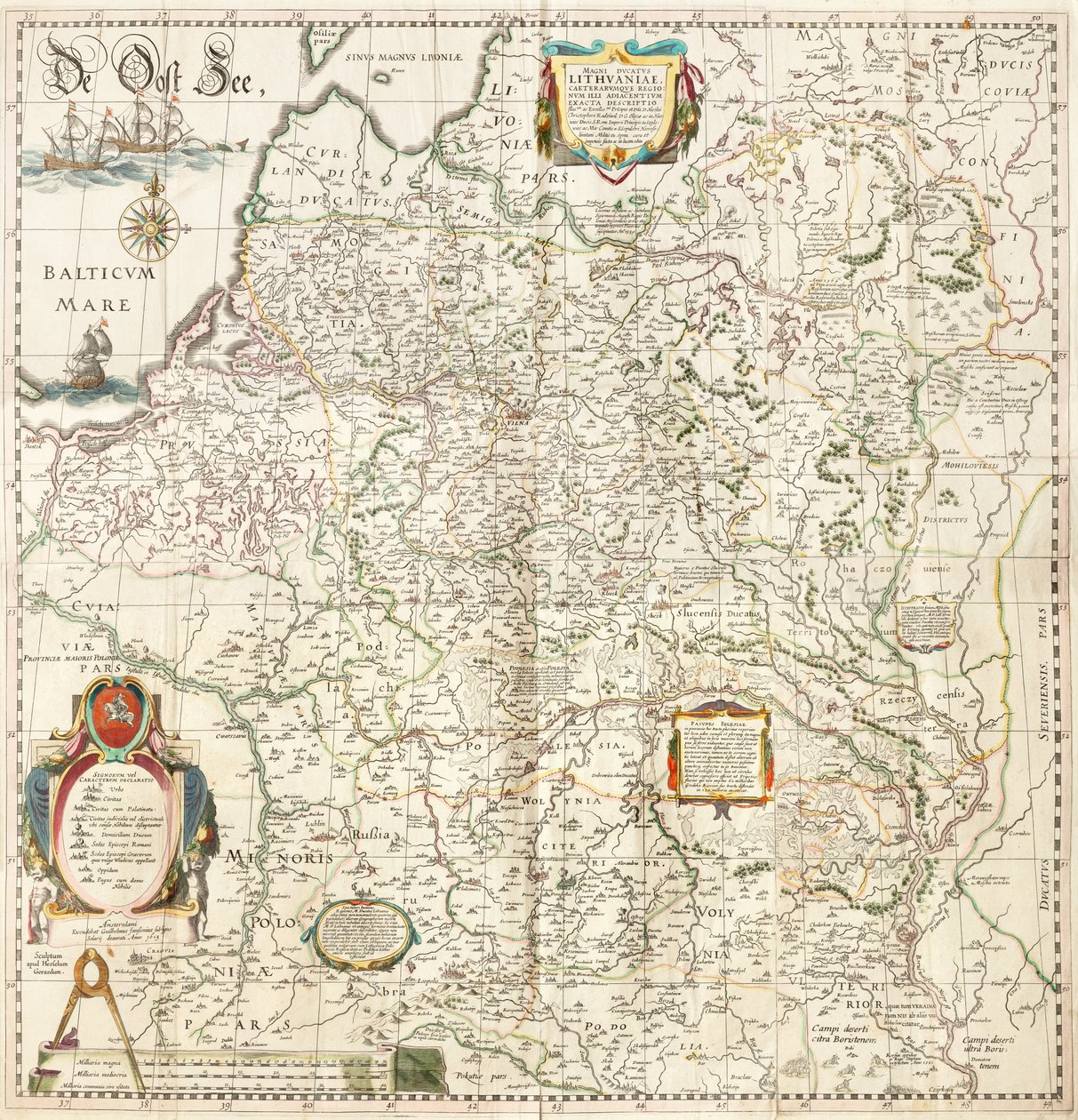 Großherzogtum Litauen und angrenzende Regionen von Hessel Gerritsz, Willem Janszoon