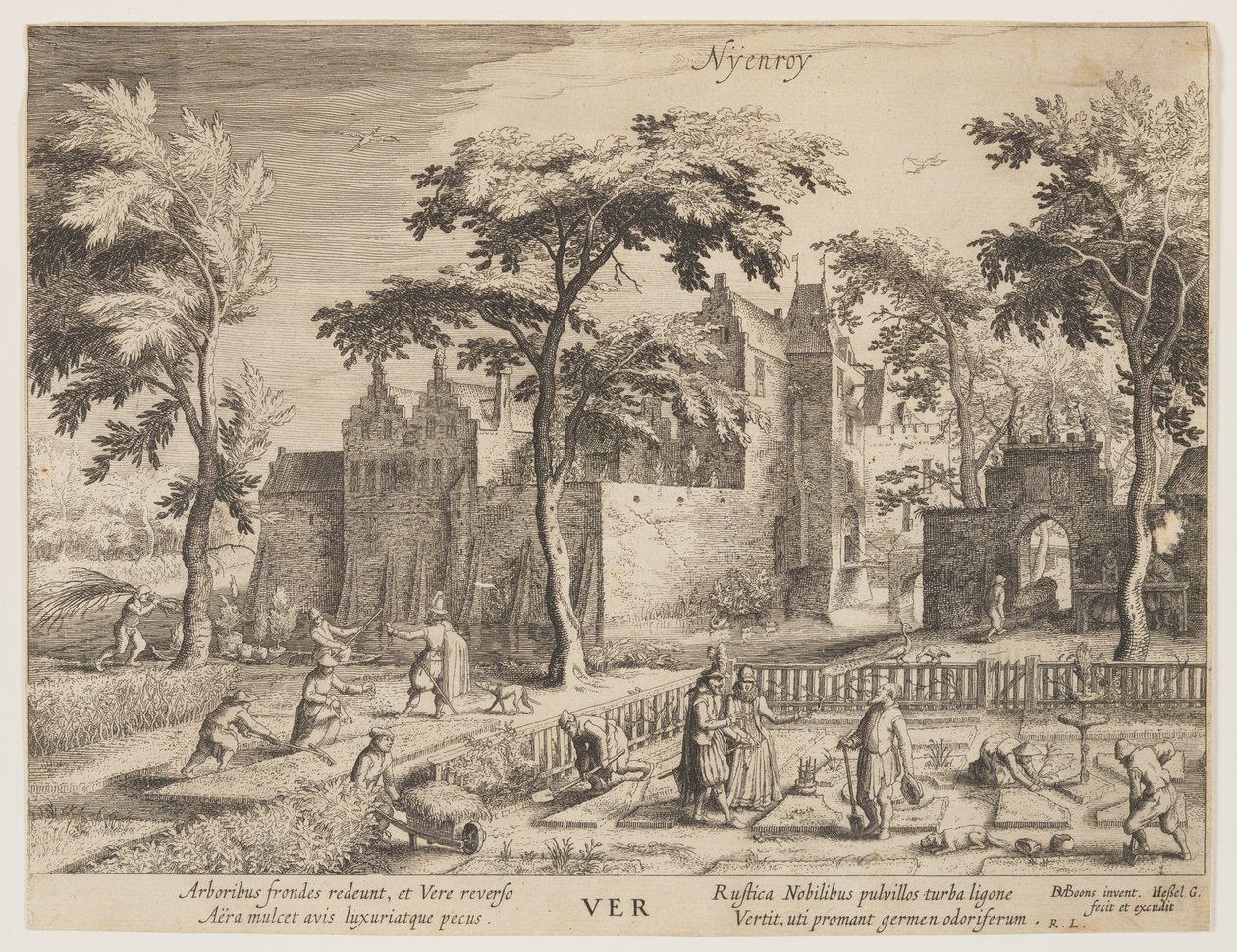 Nyenroy - Frühling, aus Die Jahreszeiten, Blick auf Burgen in der Umgebung von Amsterdam von Hessel Gerritsz