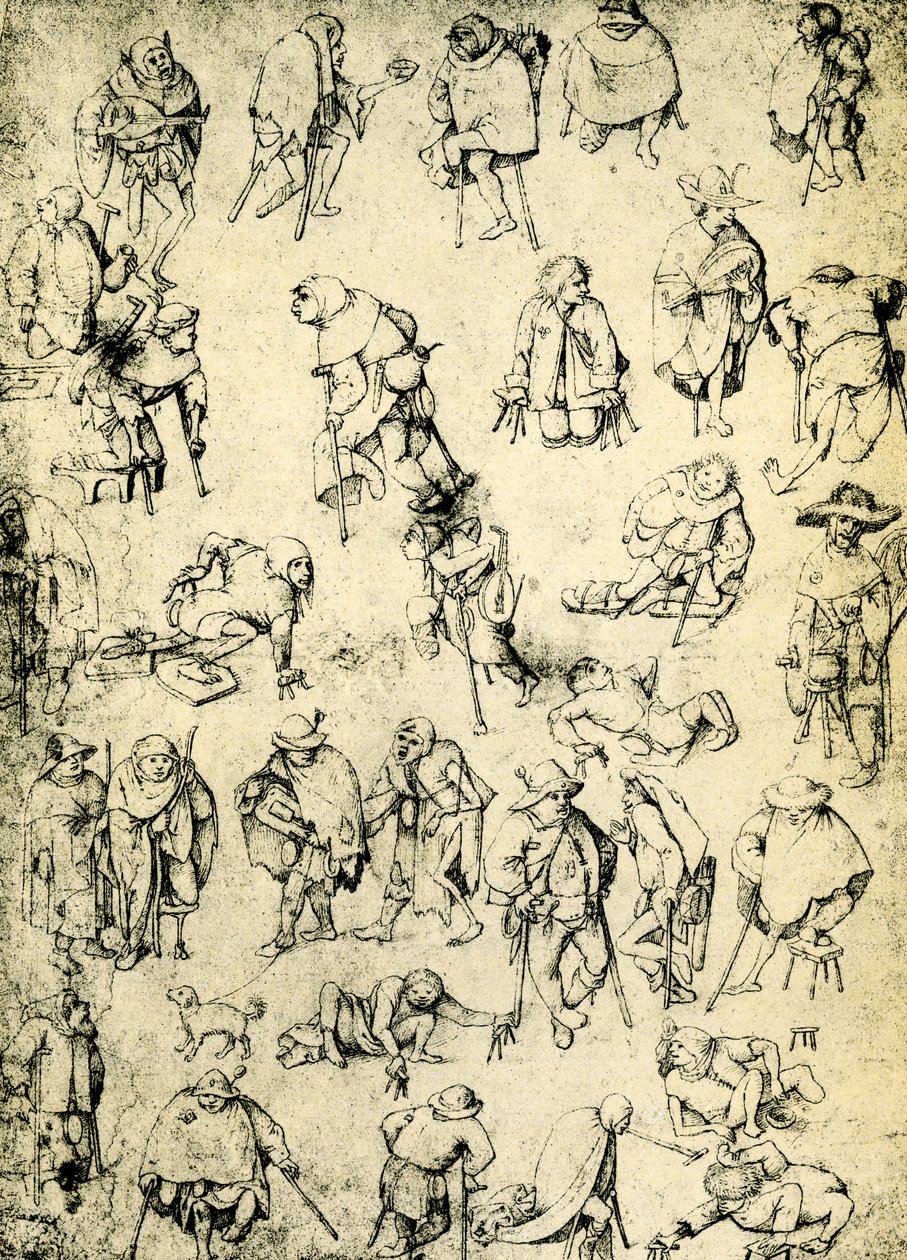 Krüppel, Bettler und Bettlermusiker von Hieronymus Bosch