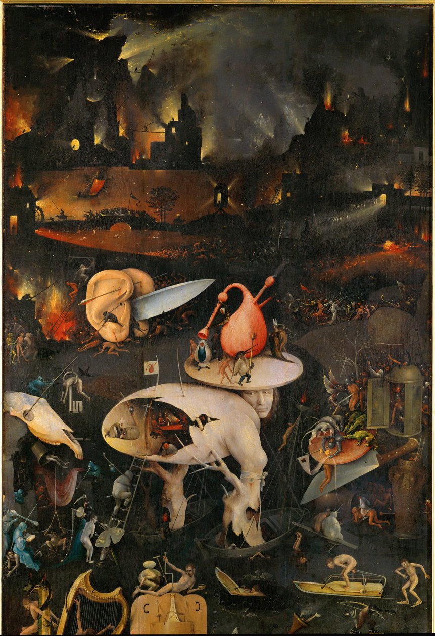 Der Garten der Lüste, rechter Flügel, obere Hälfte von Hieronymus Bosch