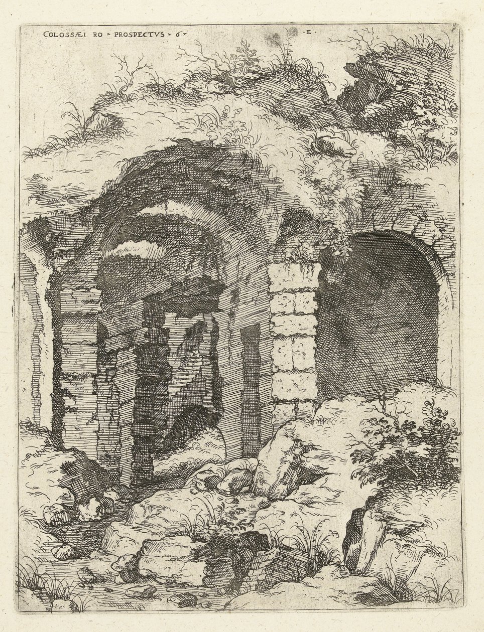 Sechste Ansicht des Kolosseums in Rom von Hieronymus Cock