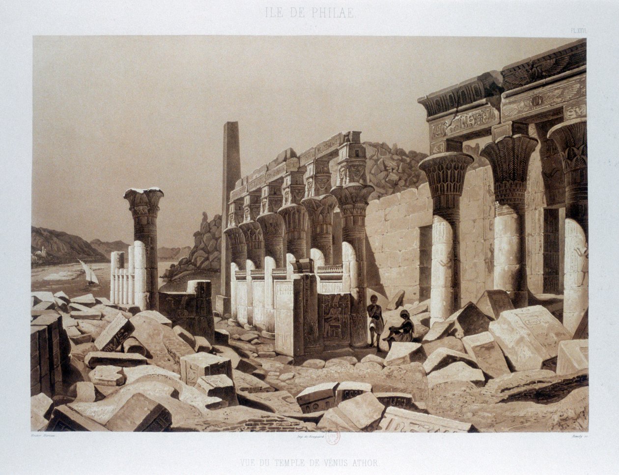 Tempel der Venus Athor, Insel Philae, Ägypten, 1841 von Himely