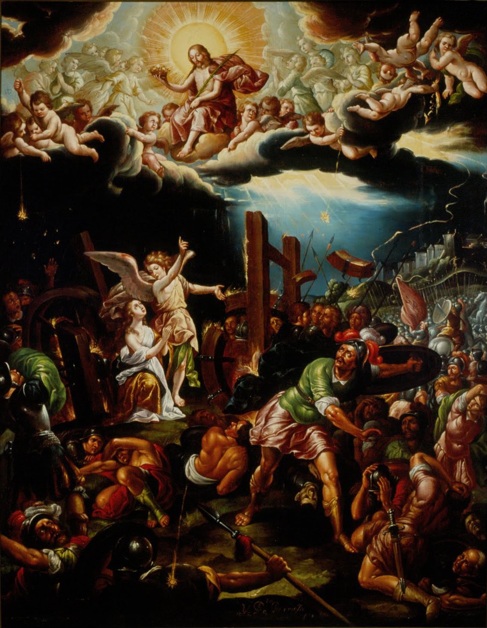 Das Martyrium der Heiligen Katharina von Alexandria, Mitte des 18. Jahrhunderts von Hipólito de Rioja