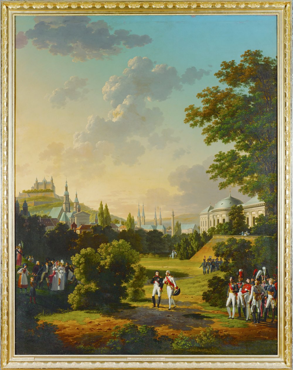 Treffen zwischen Napoleon I. und dem Großherzog Ferdinand Joseph in Würzburg, Deutschland von Hippolyte Lecomte