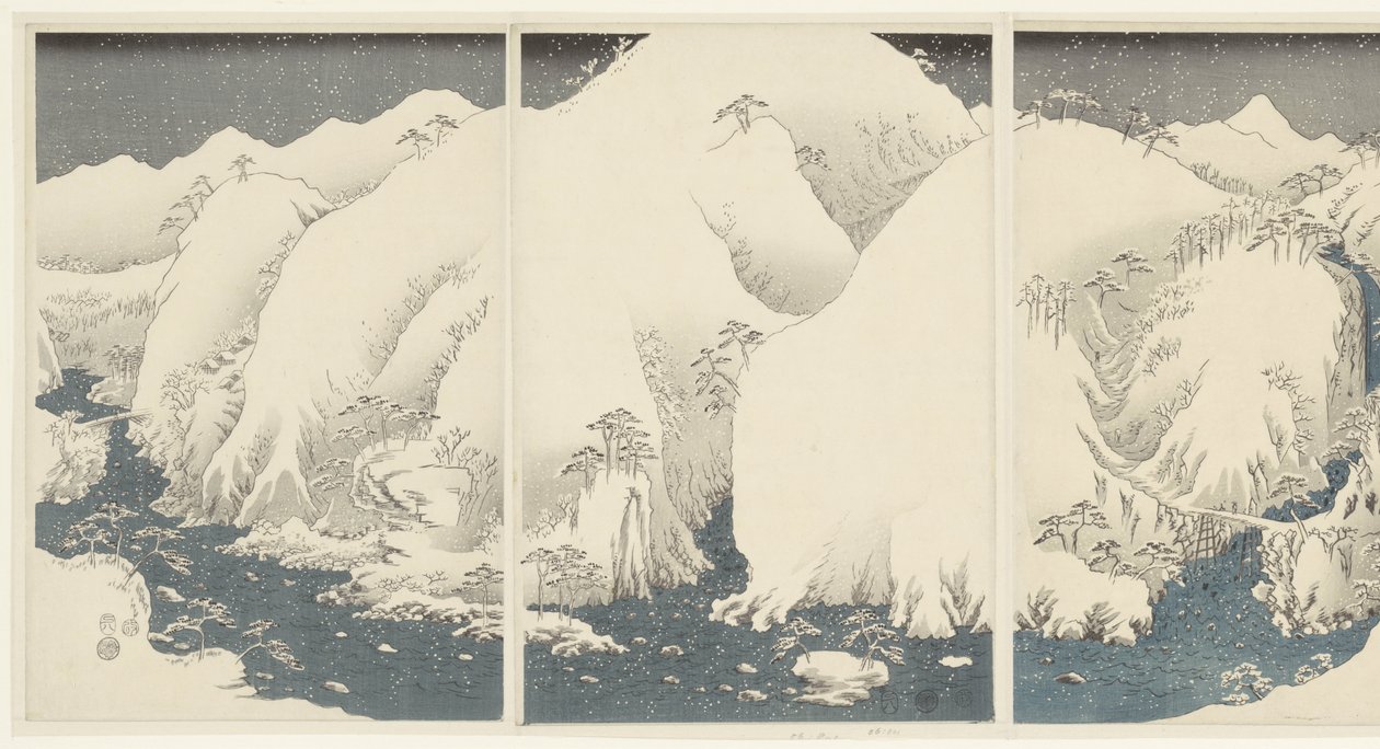 Berge und Flüsse entlang der Kiso-Route von Hiroshige (I) , Utagawa