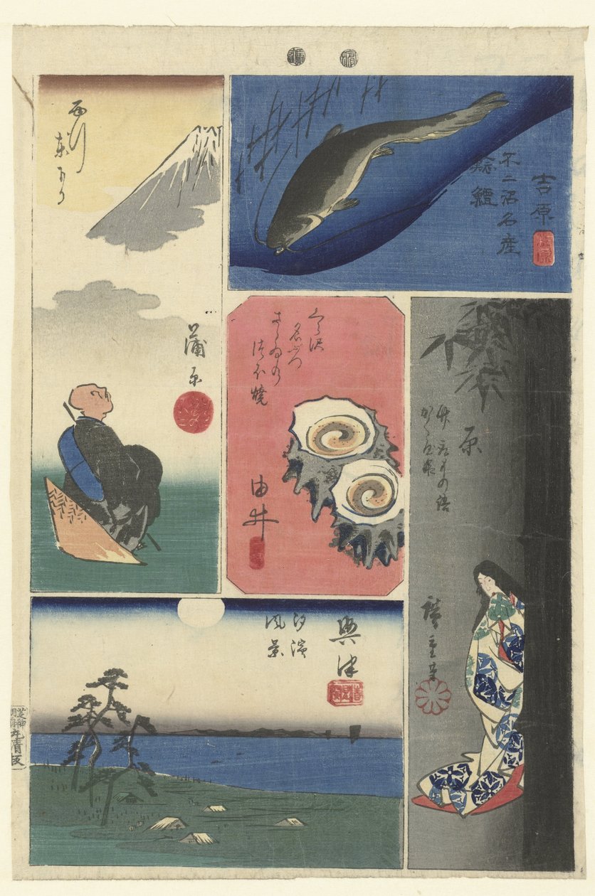 Nummer vier der Tokaido von Hiroshige (I) , Utagawa