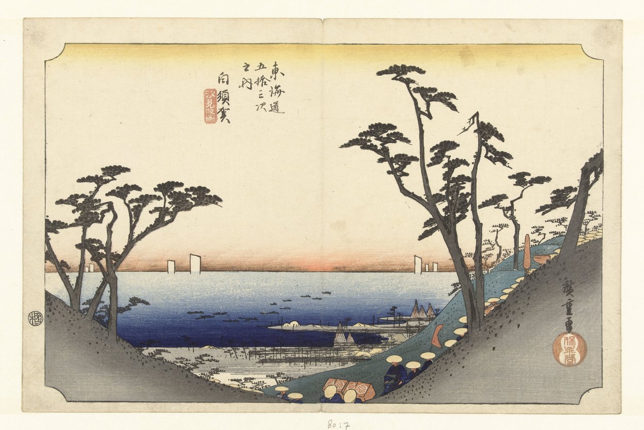 Shirasuka, bergabwärts von Hiroshige (I) , Utagawa