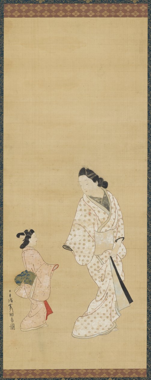 Yujo und ein Mädchen, 1688-1697 von Hishikawa Morofusa