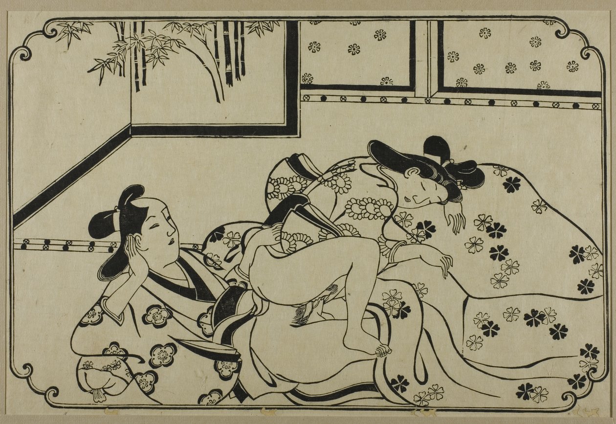 Ein Blatt aus einem Shunga-Album von Hishikawa Moronobu