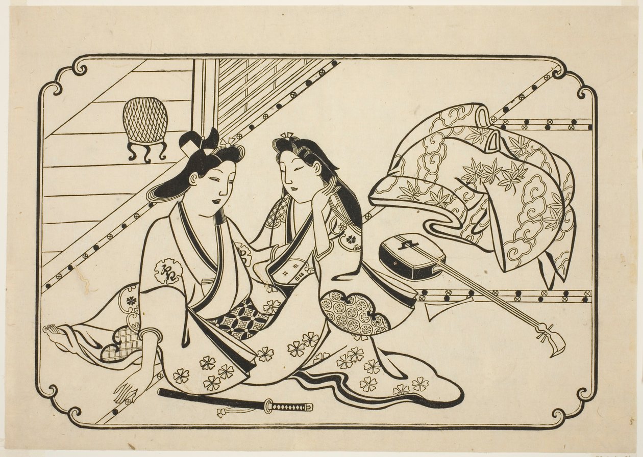 Nach ein wenig Musik, aus einer unbetitelten Serie von 12 erotischen Drucken von Hishikawa Moronobu