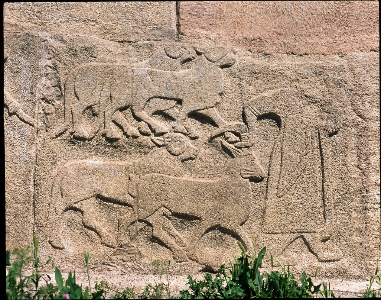 Ansicht der Reliefbasis des Sphinx-Tores von Hittite Hittite