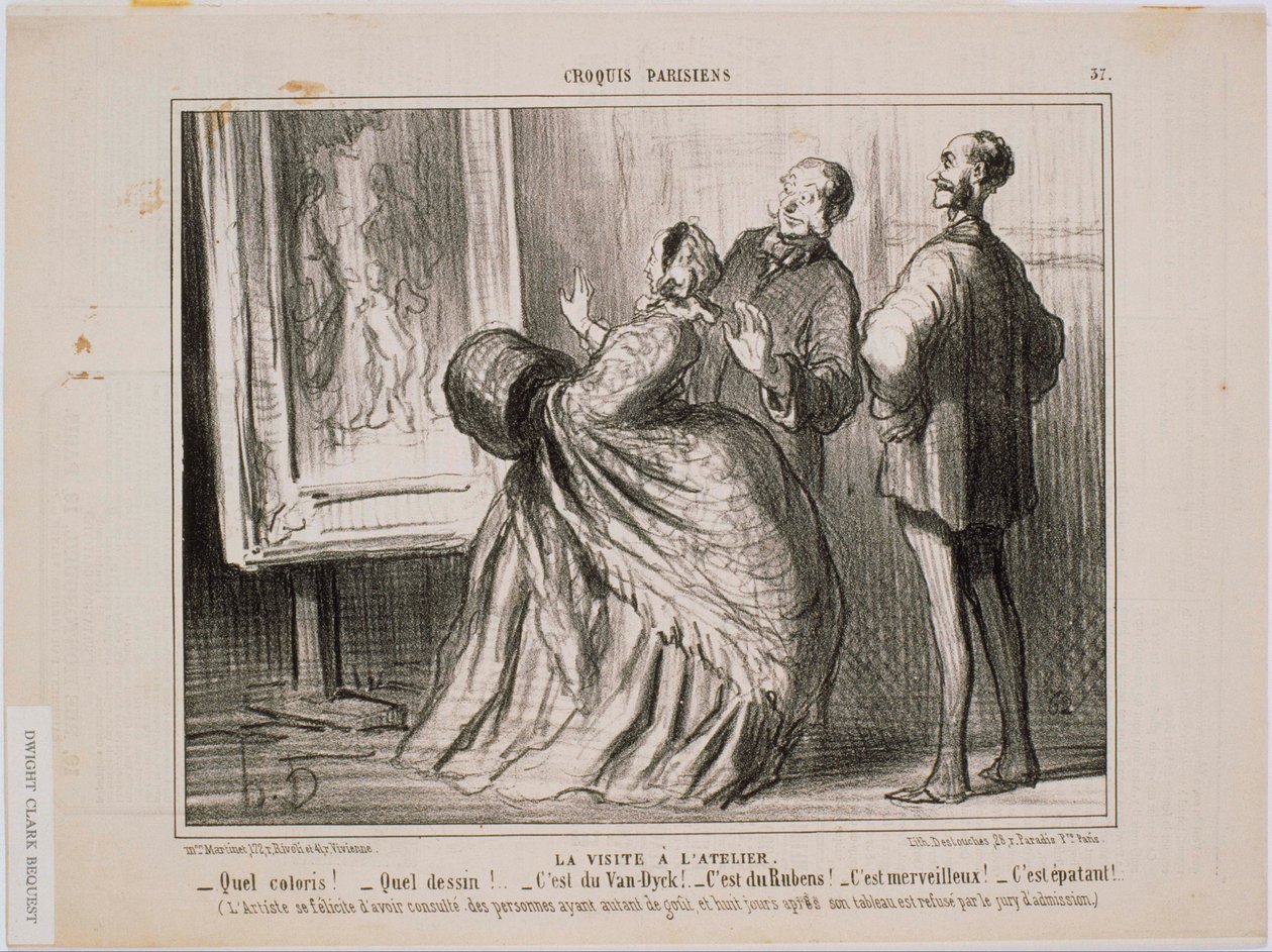 Pariser Skizzen - Der Atelierbesuch - Welche Skizze! Welche Zeichnung! Das ist von Van Dyck von Honoré Daumier