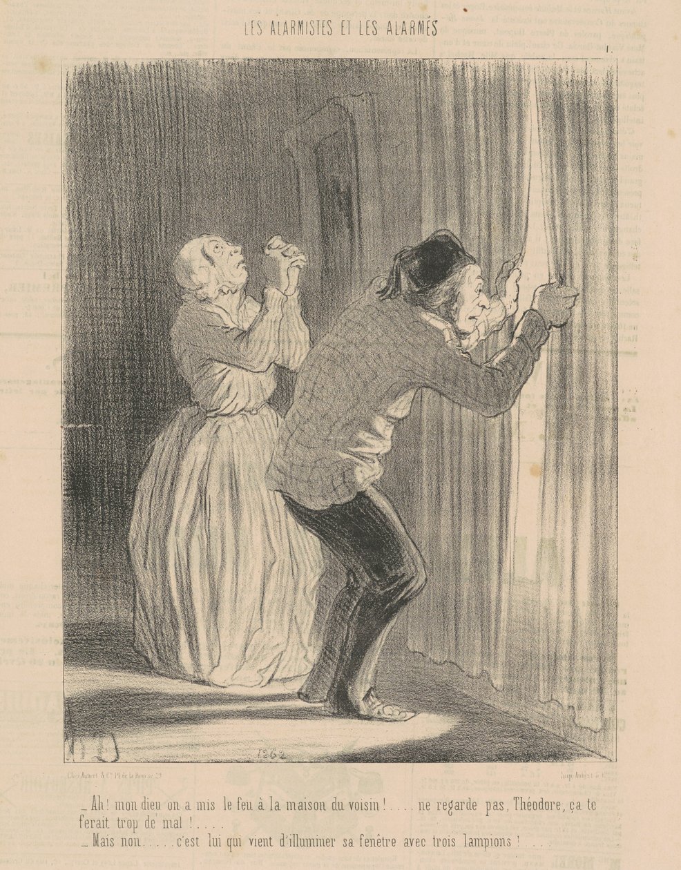 Ach! Mein Gott, das Haus des Nachbarn brennt ... von Honoré Daumier