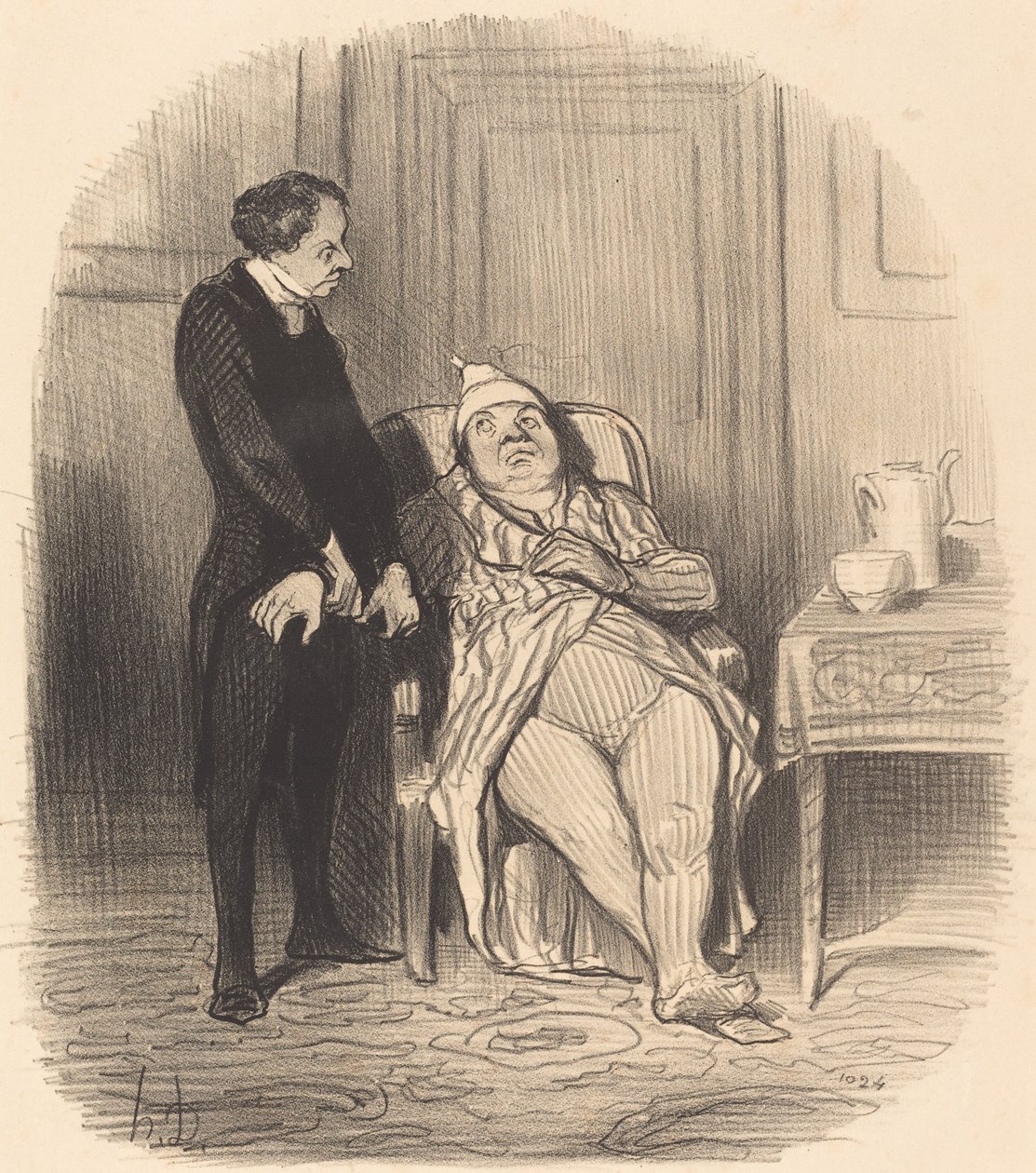 Ah! Doktor... ich glaube... ich bin lungenkrank! von Honoré Daumier