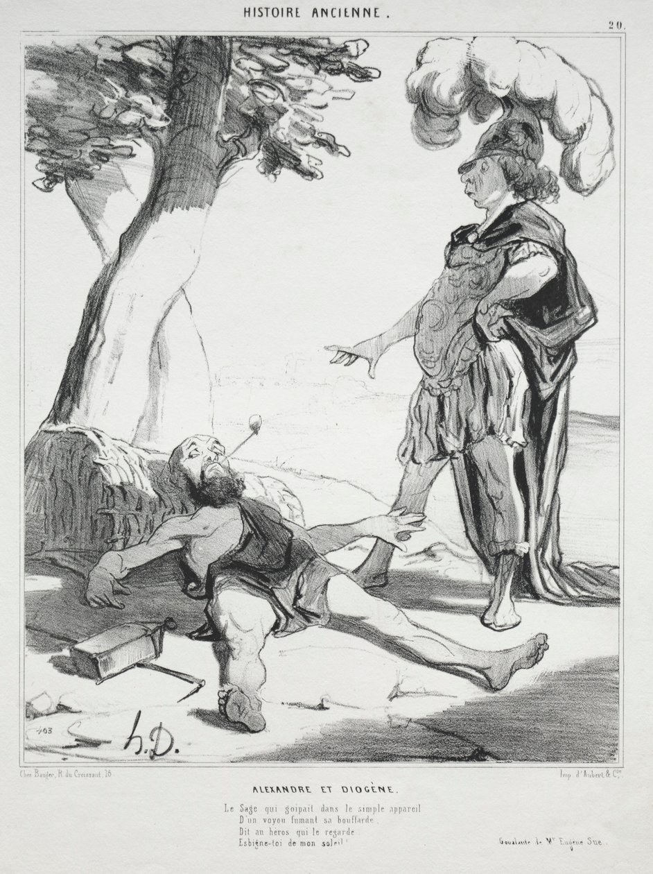 Alte Geschichte, Tafel 20: Alexander und Diogenes, 14. August 1842 von Honoré Daumier