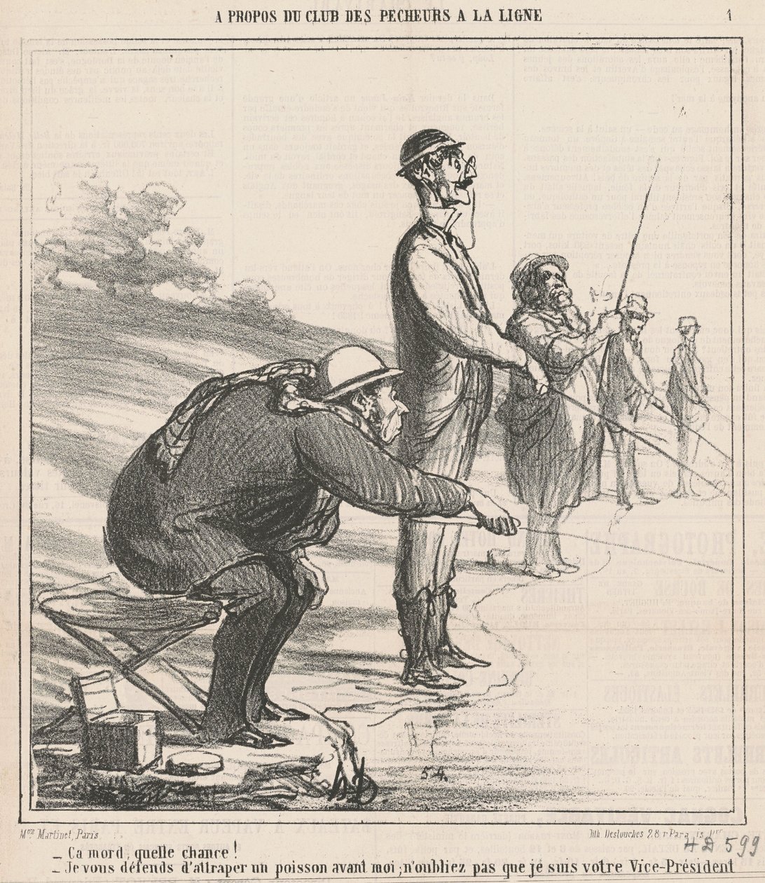 Es beißt an, was für ein Glück! Ich verbiete Ihnen ... von Honoré Daumier