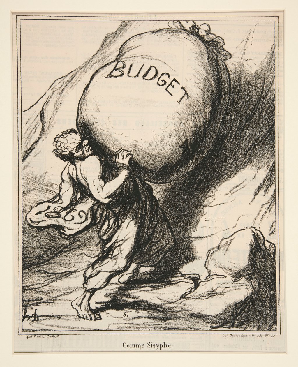 Wie Sisyphus, aus Actualites von Honoré Daumier