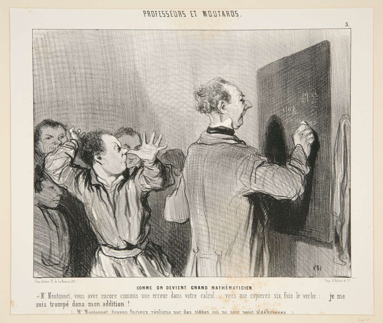 Wie man ein großer Mathematiker wird; Nr. 3 von Professeurs et Moutards von Honoré Daumier