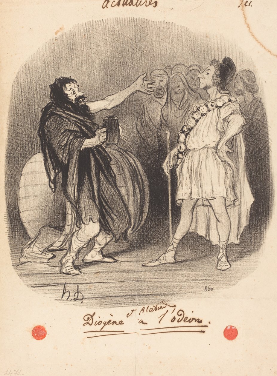 Diogenes und Alkibiades im Odeon von Honoré Daumier