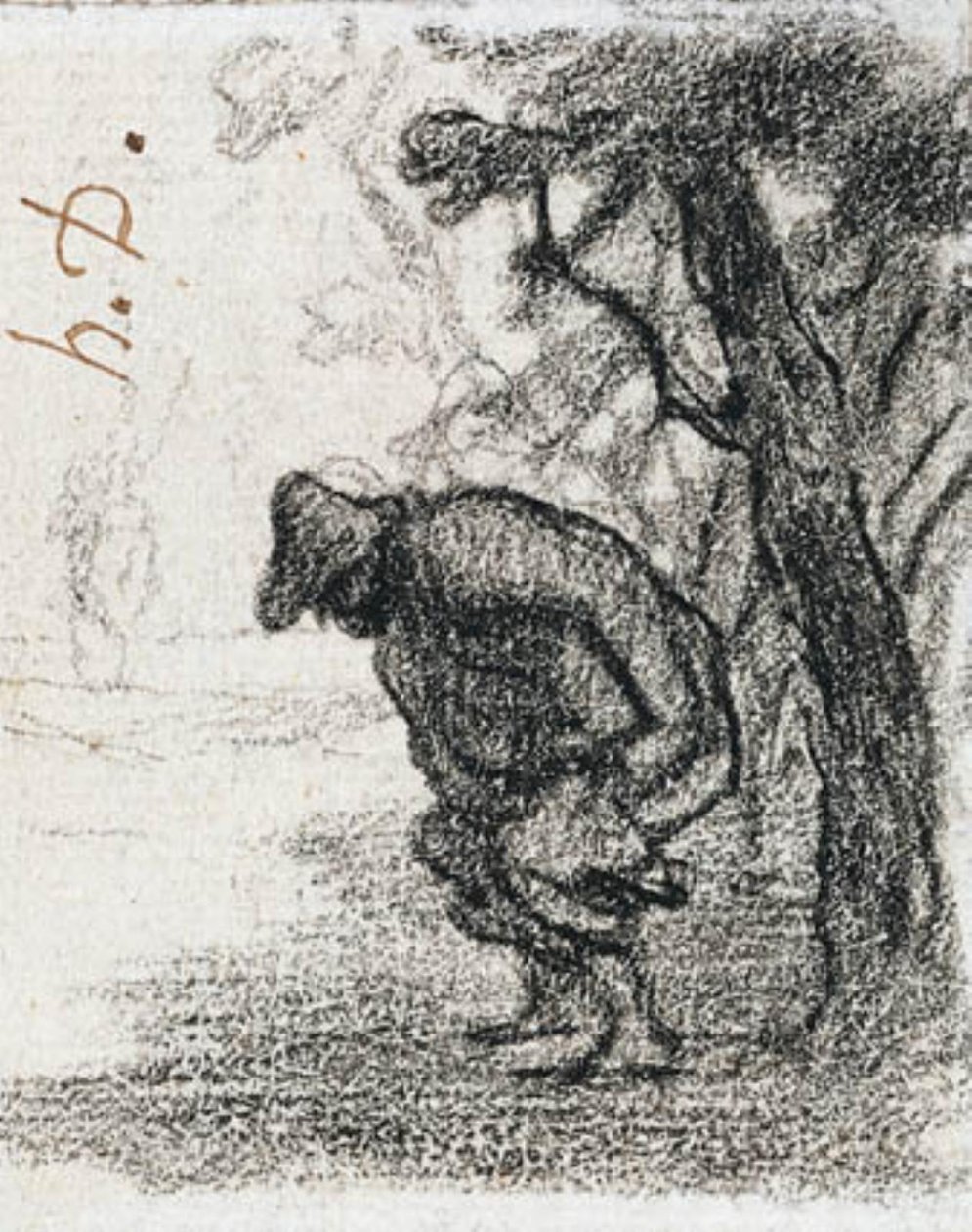 Don Quixote und Sancho Panza hinter einem Baum von Honoré Daumier
