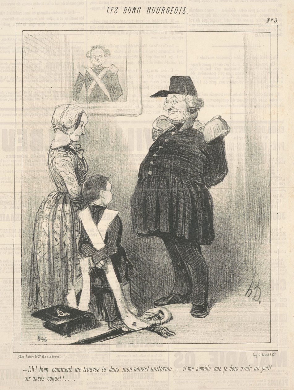 Eh! Bien, wie findest du mich in meiner neuen Uniform ... von Honoré Daumier