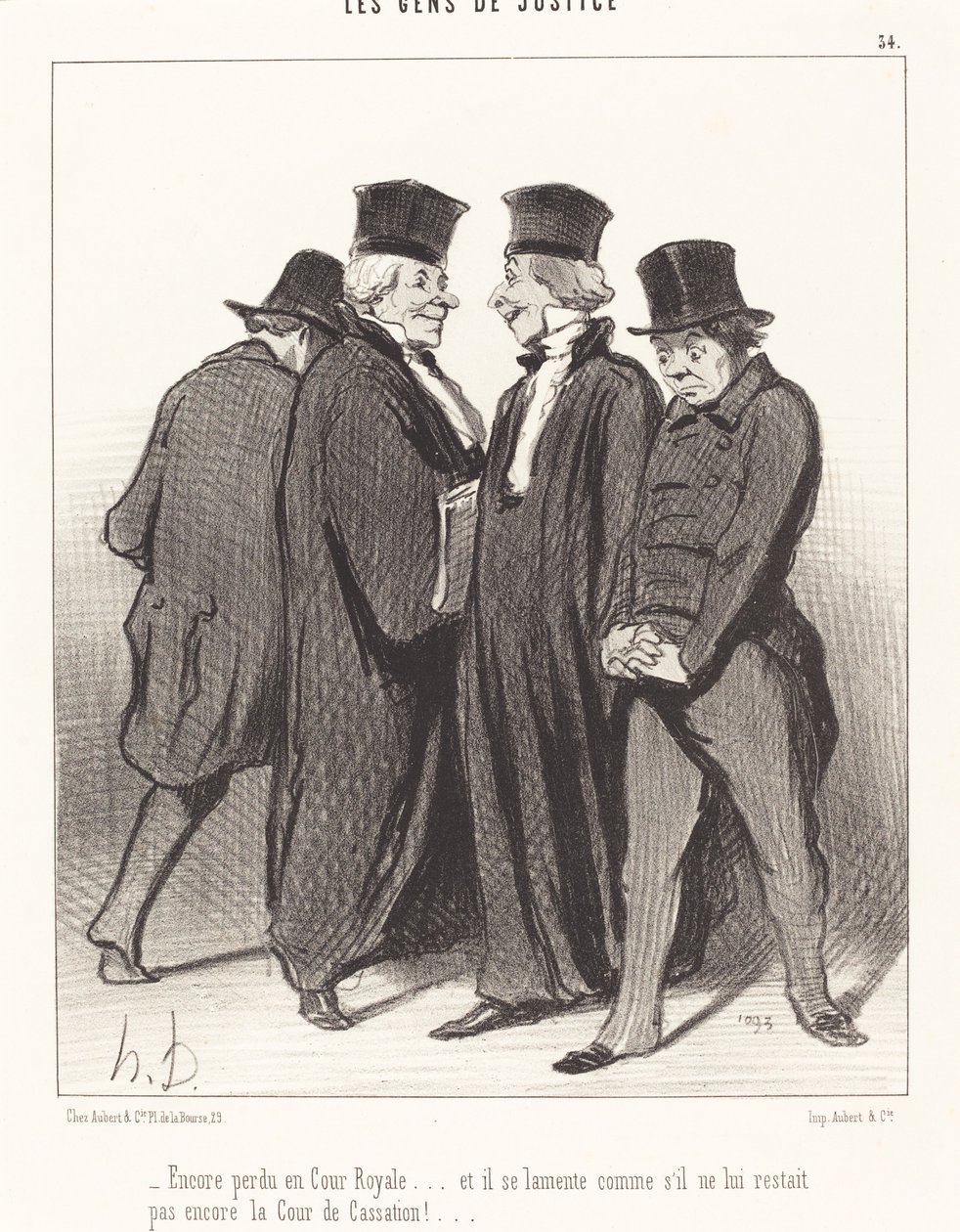 Wieder verloren im Königshof... und er klagt... von Honoré Daumier