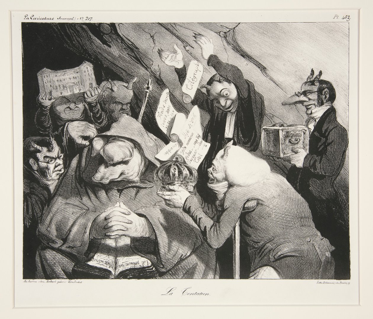 Die Versuchung, pl. 453 aus dem Journal La Caricature Nr. 217 von Honoré Daumier