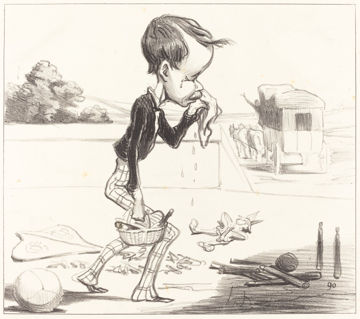 Der junge Estancelin muss zurück in die Klasse! von Honoré Daumier