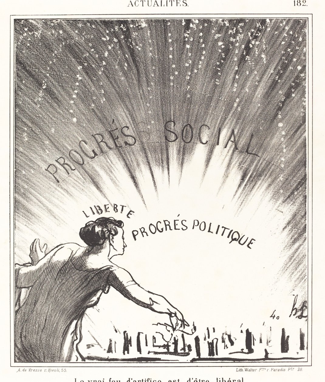 Das wahre Feuerwerk ist, großzügig zu sein von Honoré Daumier