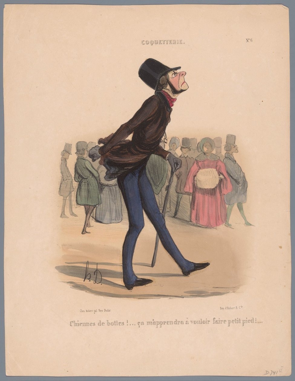 Mann läuft in zu kleinen Schuhen von Honoré Daumier