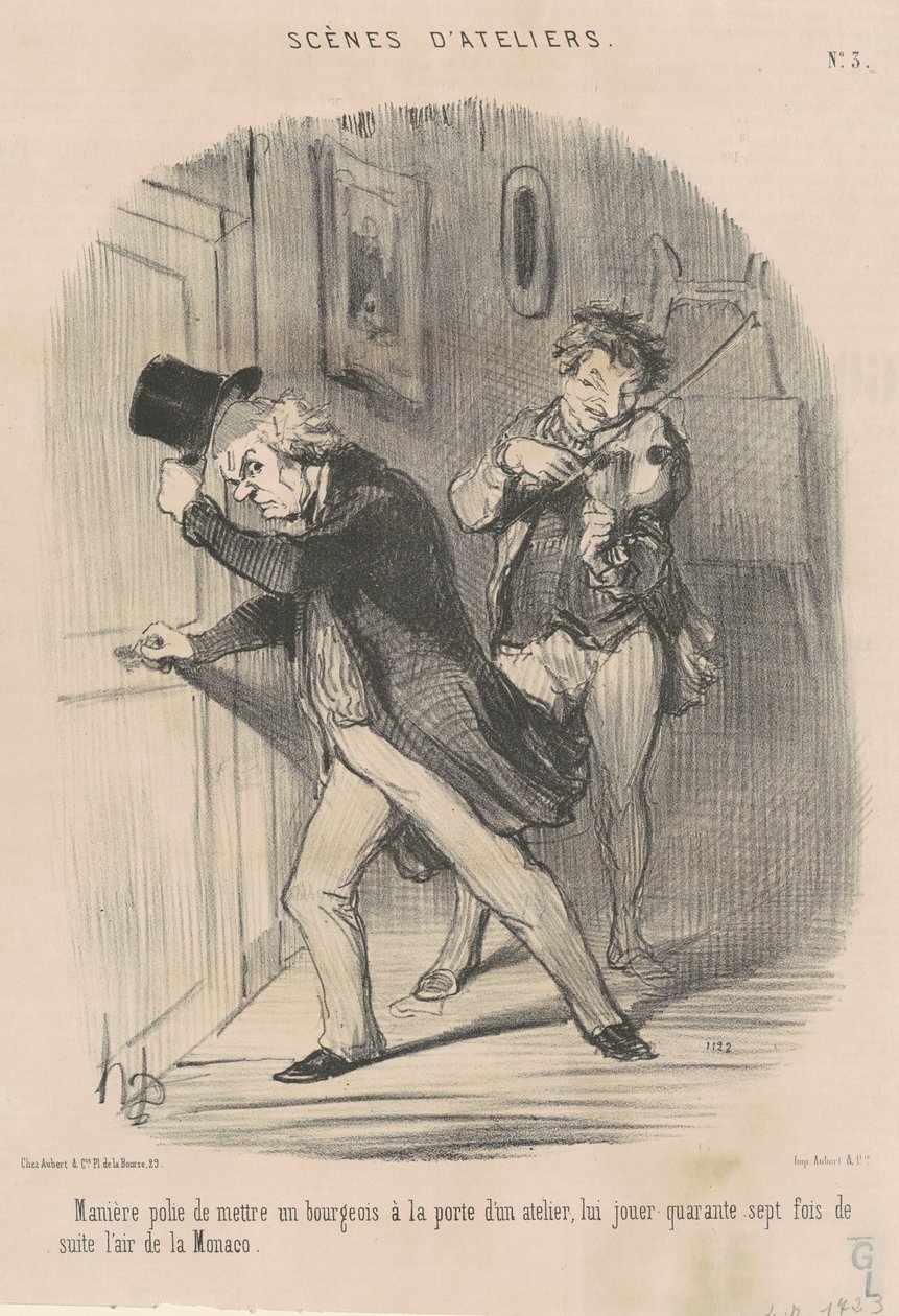 Höfliche Art, ... zur Tür zu bringen ... von Honoré Daumier