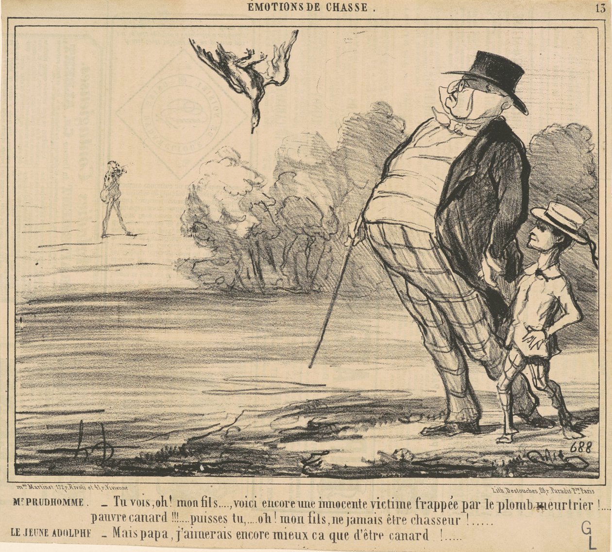 Herr Prudhomme. Siehst du, Oh! Mein Sohn ... von Honoré Daumier