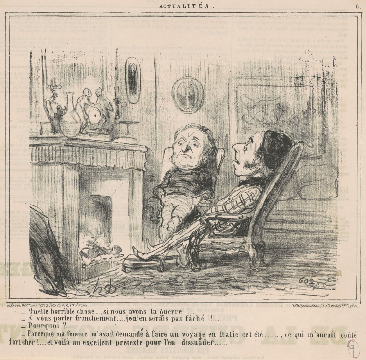Was für eine schreckliche Sache ... wenn wir Krieg haben! ... von Honoré Daumier