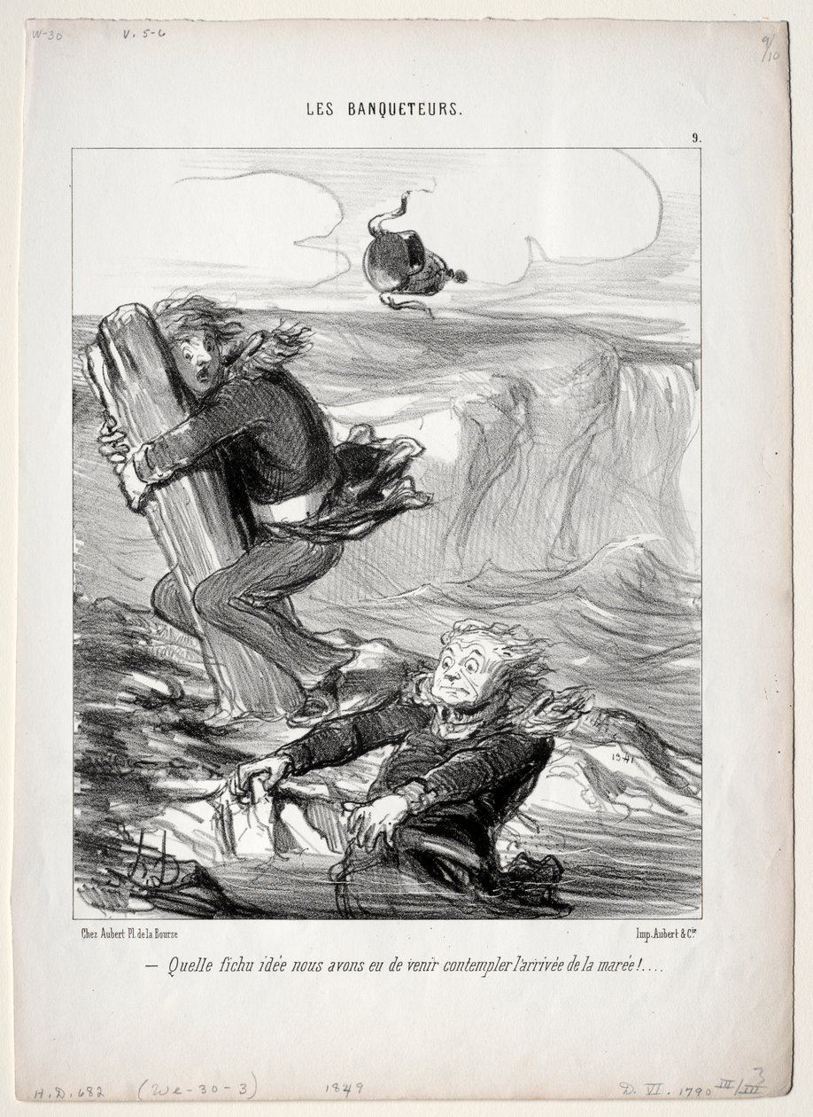 Die Festenden, Tafel 9: Was für eine erbärmliche Idee haben wir... von Honoré Daumier