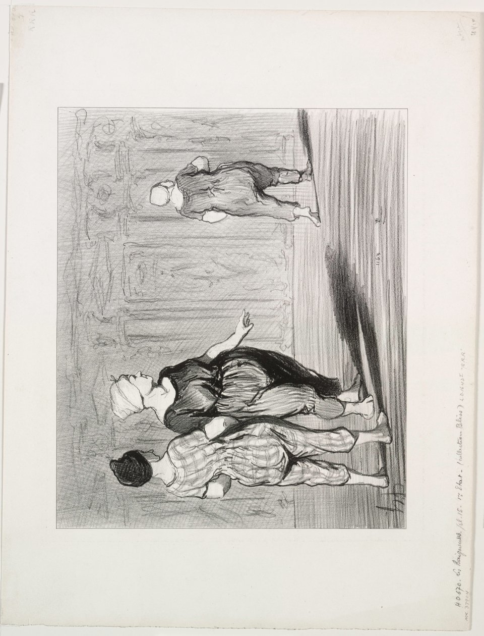 Die Badenden, Platte 15: Es ist wieder sie, eine hübsche Mode, Madame Coquardeau!, 1847 von Honoré Daumier