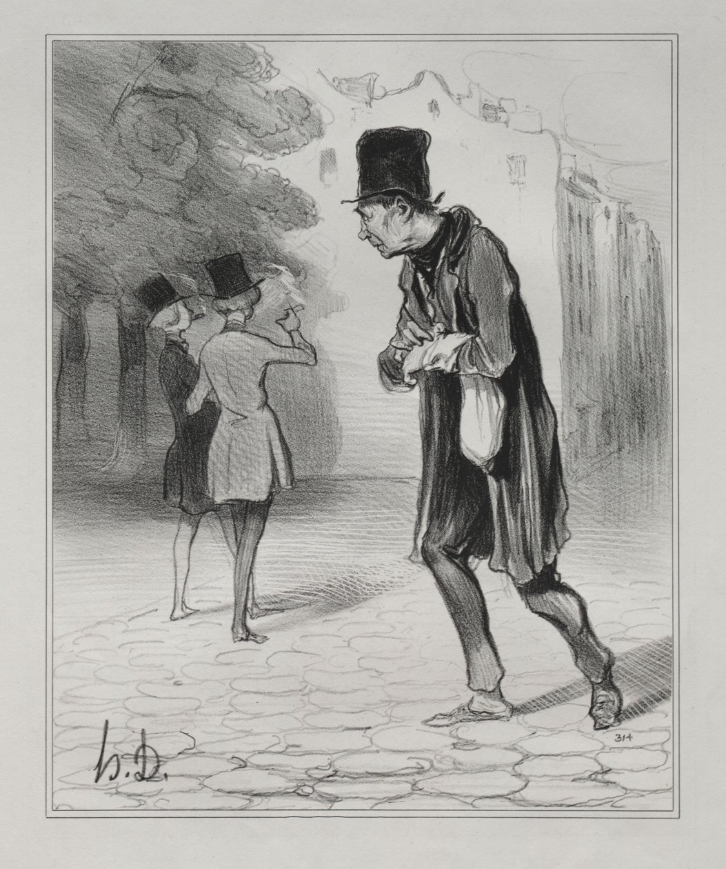 Die Bohemiens von Paris, Platte 4: Der Sammler von Zigarrenstummeln, 5. Dezember 1841 von Honoré Daumier