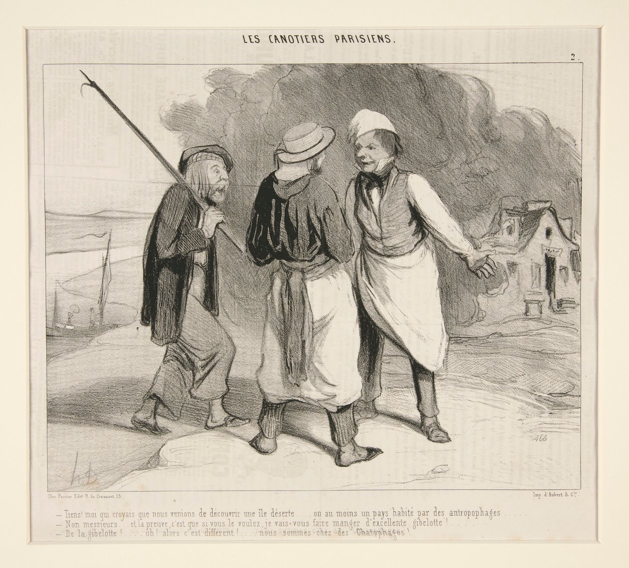 Tiens! Ich dachte, wir hätten eine unbewohnte Insel entdeckt von Honoré Daumier